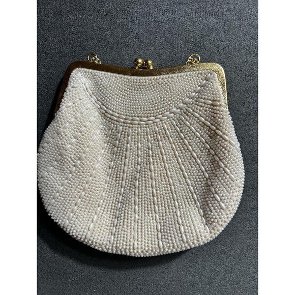 Vintage Beaded Handbag Purse Evening Bag Made In Hong Kong. Gold Tone Closure - Picture 4 of 14